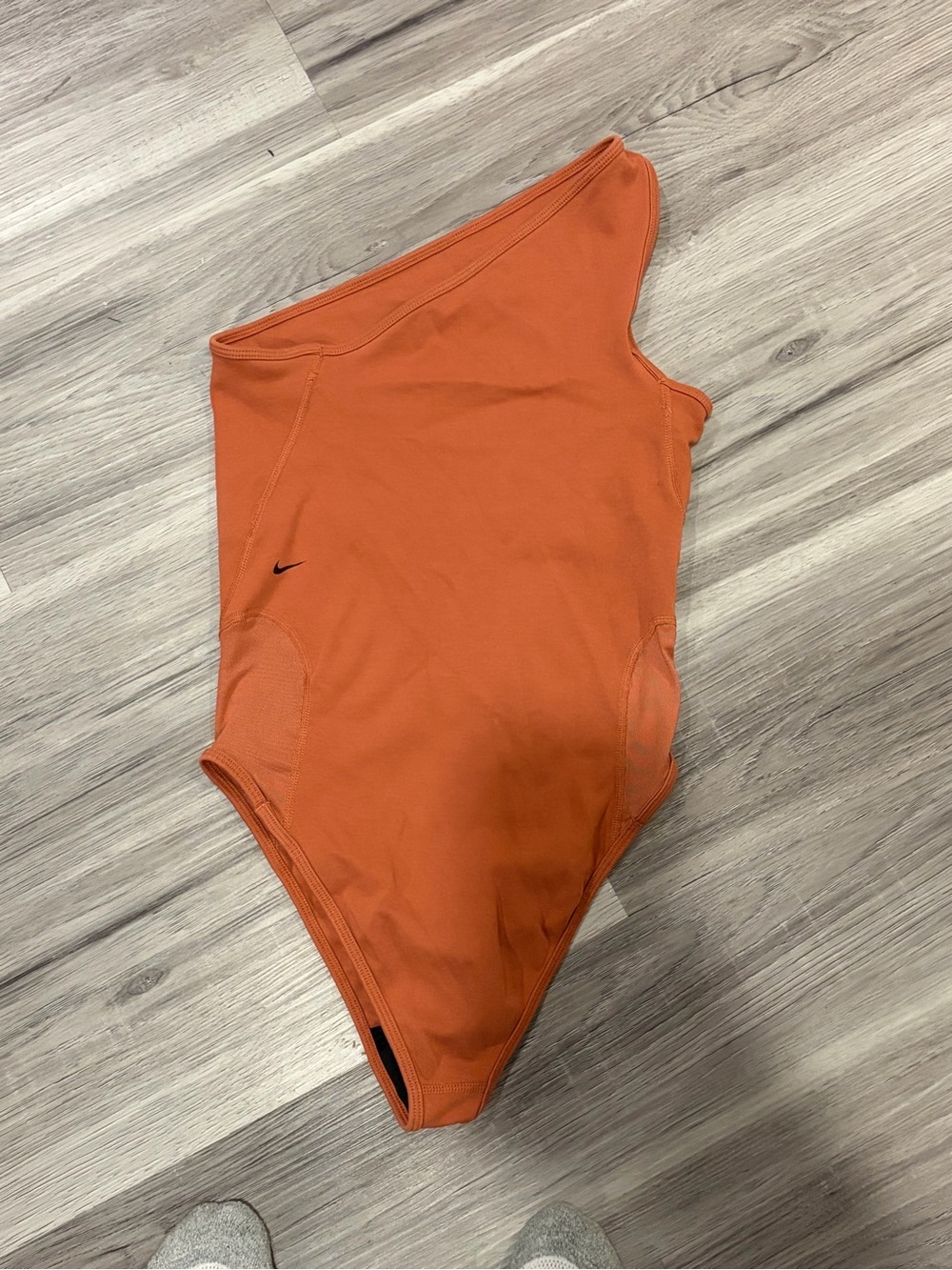 Nike Orange One-Shoulder Girls' Bodysuit